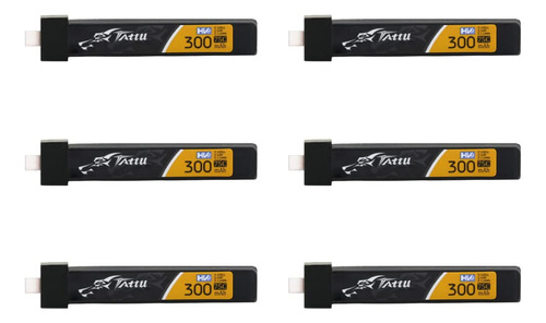 Sologood Tattu 6 Unids Bt2.0 300mah 1s Batería 3.8v 75c Fp