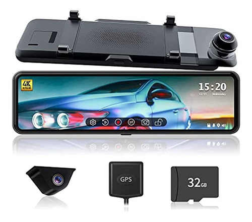 Redtiger Mirror Dash Cam Backup Cámara 11'' Uhd 4k Frontal Y