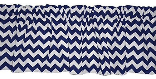 Baby Doll Ropa De Cama Chevron Window Valance, Navy