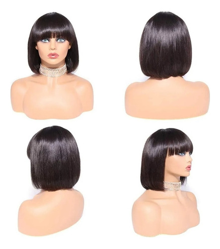 Peruca De Cabelo Humano Natural Reto 30 Cm Cabelo Virgen
