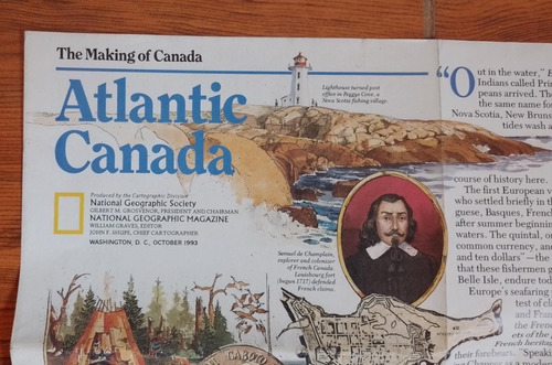 Antiguo Folleto Guía De Canadá Atlántico National Geographic