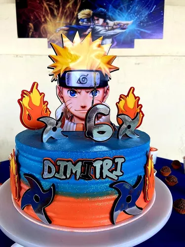 Topper, Mesversario, Topo De Bolo Personalizado Em 3d Naruto