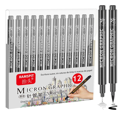 Estilografos Fineliner Lettering Manga Bosquejo 12pcs