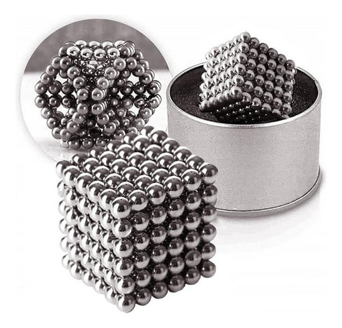Bolitas Magnéticas Neodimio 216 Piezas Fidget Antiestrés 5mm Plateado