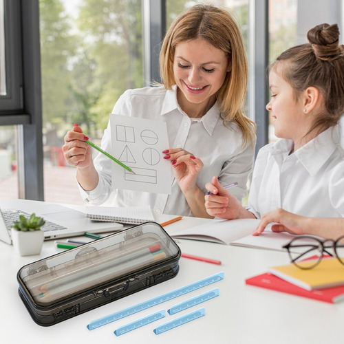 Estuche Transparente Para Lápices Con Doble Apertura Y Closi