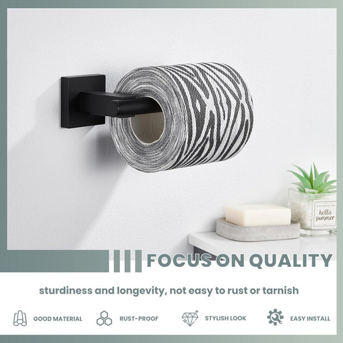 Soporte De Pared Para Papel Higiénico Negro - 304 Acero Inox