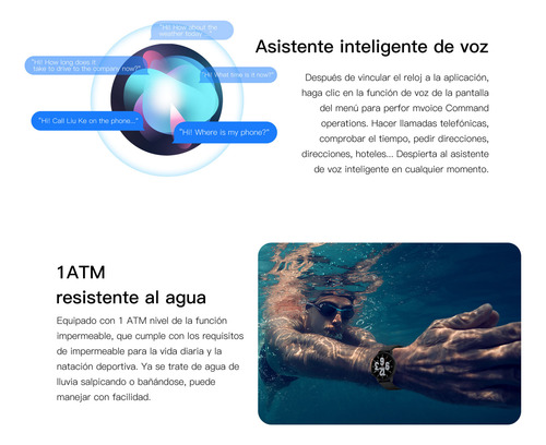 Reloj Inteligente Mujer Hombre Bluetooth Llamada Smartwatch