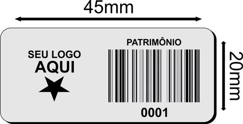 100 Etiquetas Bens Patrimônios Inventario Logística 15x35mm