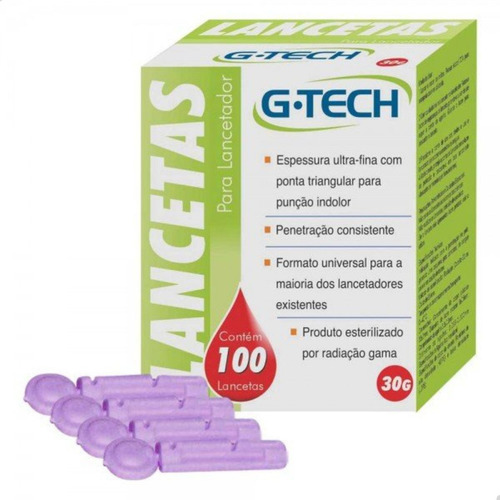 Glicose Kit Medidor G-tech Com Tiras E Lancetas Essenciais