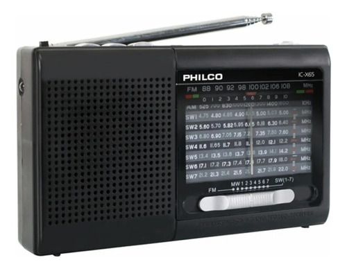 Radio Portatil Philco Ic-x65 Multibandas Usb /Color Negro