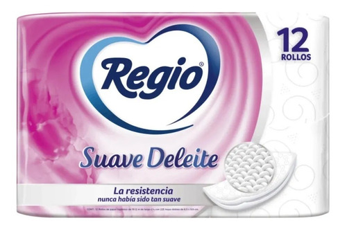 Papel higiénico Regio Suave Deleite doble hoja de 12 u