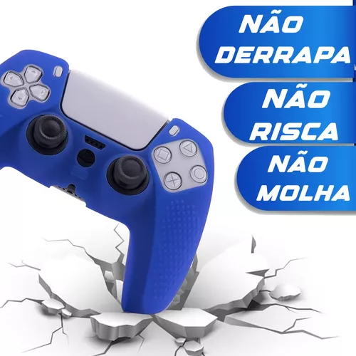 Kit 2 Capa Protetora Controle Ps5 Gamepad Silicone Azul