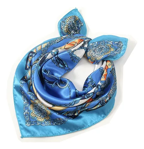 pañuelo cuello para hombre color azul fantasia, dimensiones 34x155 cm