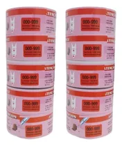Comprar Rollos Números-turnos Rojo X 1000 X 10 Unid Numéricos 0-999