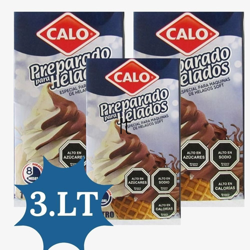 Preparado Para Helado - Calo - Sabor Mora Crema Pack X3