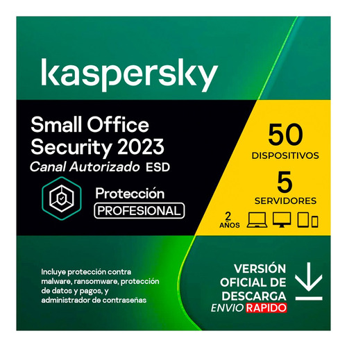Kaspersky Small Office Security 50 Pc 5 Servidores 2 Años