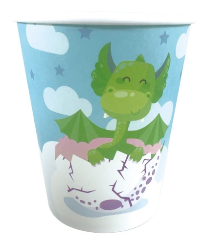 Vaso Polipapel Dragon Bebe Caballero Medieval X6 Cotillon