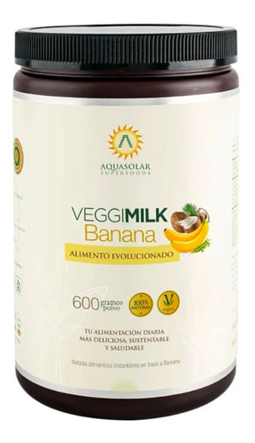 Bebida Vegetal Veggimilk Banana Aquasolar  600 Grs