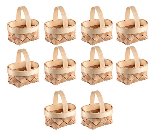 Cesta Pequeña De Mimbre Para Astillas De Madera, 10