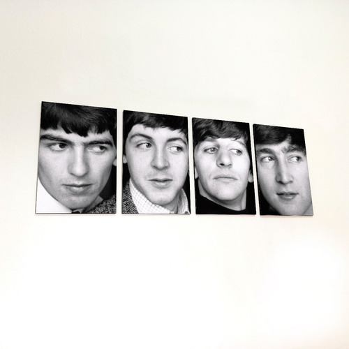 Cuadro Triptico Moderno Poliptico Los Beatles Foto Caras