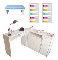 Comprar Mesa Manicure Em L + Apoio De Mãos + 2 Expositores Esmaltes