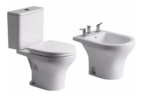 Juego Baño Ferrum Veneto Inodoro Deposito Bidet Blanco