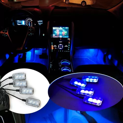 Luz Led Ambiental Interior Para Piso 4 Leds Auto Camioneta