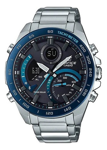 Reloj Casio Ecb-900db-1b Edifice Acero Sumergible Bluetooth Color de la malla Plateado