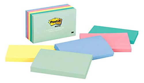 Notas Post-it, 3 In X 5 In, 5 Almohadillas, Notas Adhesivas 