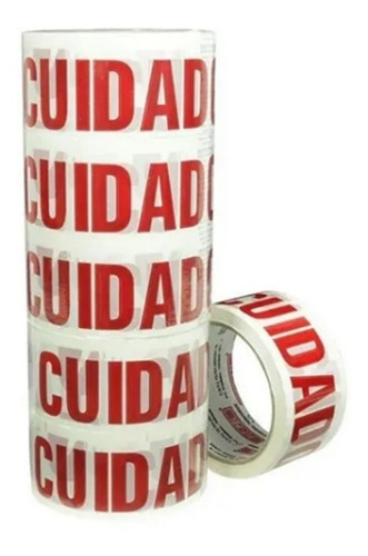 2 Fitas Adesiva Cuidado Frágil 50 Metros X 48mm - Fitipel Cor Branco Liso