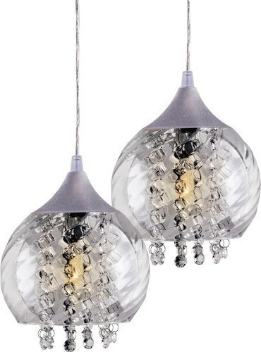 Pendente Lustre Elisabeth Cristais Transparente C/ 2 Quedas