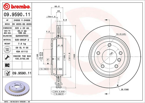 Discos Brembo Bmw 330ci 2001 T Par
