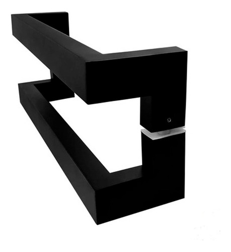 Puxador Porta Duplo Em Aço Inox 100cm Modelo Solution Preto Cor Preto Fosco