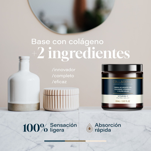 Imagen 5 de 7 de Crema Aclarante Facial 60ml Vitamina C Colageno Filtro Solar
