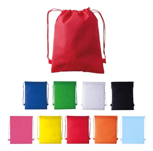 50 Pack Bolsas Ecologicas Tipo Mochila Morral Amarillo 33x40