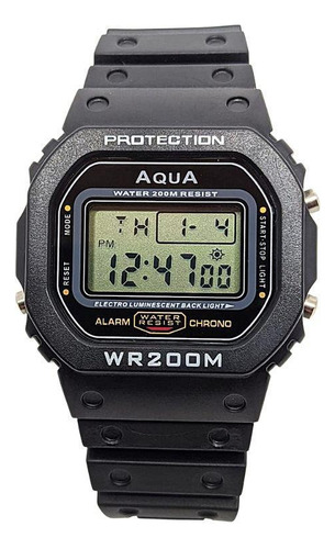 Relógio Retro Digital De Pulso Marca Aqua Wr200m