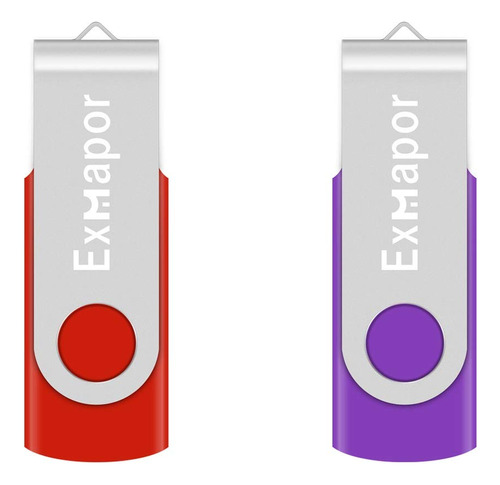 Exmapor Usb 2.0 Flash Drive Pendrive Giratorio 2pcs Rojo