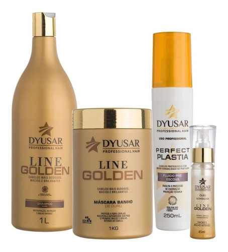 Kit Line Golden 1kg E Fluido Pré Escova Dyusar