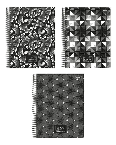 Agenda Planner Espiral Back To Black 2025 Foroni 24 X 17 Cm