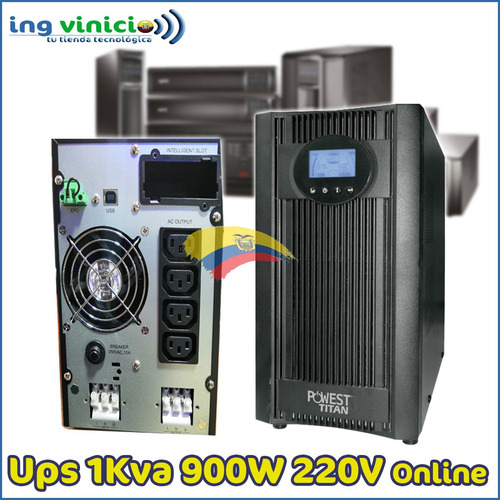 Imagen 2 de 5 de Ups On-line Powest 1kva 1000va 900w 4 Tomas Lcd 220v Bifasic