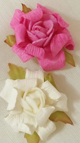 Flores De Papel Y Goma Eva (tipo Rosas) Pack X 20 Unidades