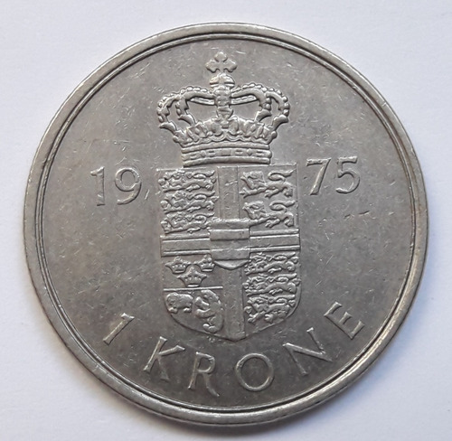 * Dinamarca. 1 Corona 1975 (h) Km#862.1