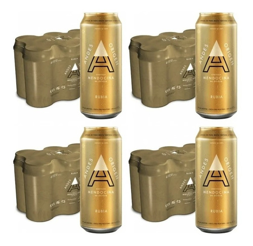 Cerveza Andes Origen Rubia X473cc Pack 24 Unidades Mls