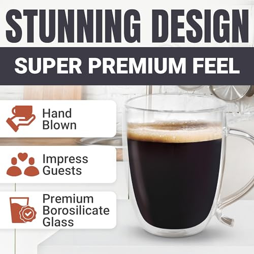 Tazas De Café De Doble Cristal, Tazas De Café De Cristal De
