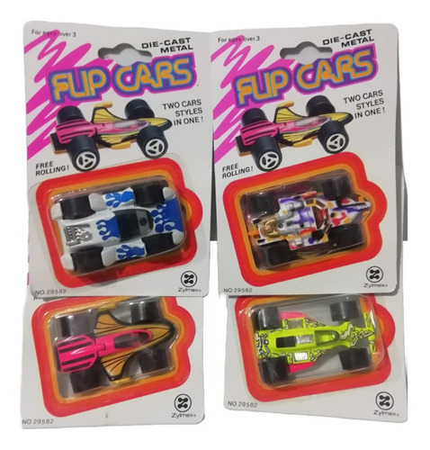 Colección Vintage Flip Cars Die-cast Metal Zylmex 1993