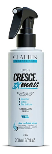 Leave-in Protetor Térmico Cresce 3x Mais Da Glatten 200ml.