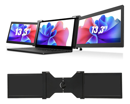 Imagen 1 de 10 de 2 Pantallas Para Laptop Portátil Doble Monitor 13,3'' 1080p