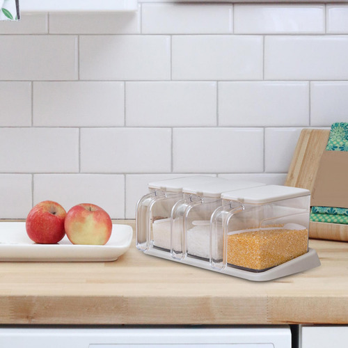 Caja Transparente Para Condimentos, Especias Con Tapa Y