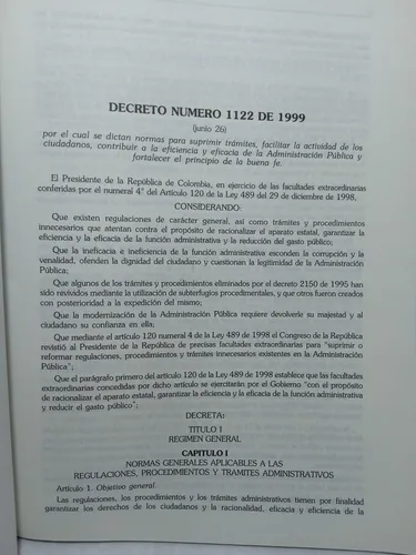 Supresión De Trámites - Justicia Y Derecho - Códigos - 1999