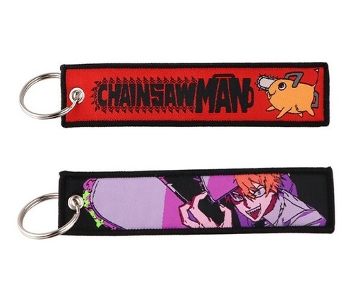 Llavero Bordado Chainsaw Man 3 X 12.5 Cm Modelo Ll21